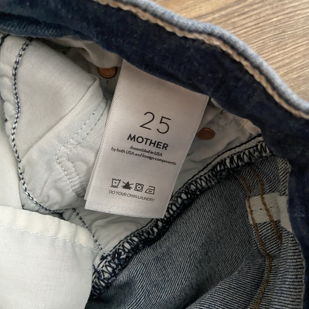 MOTHER The Insider High Rise Crop Step Fray Bootcut Jeans size 25 in Teaming Up - Picture 9 of 12